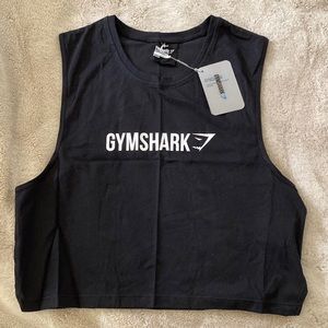 GYMSHARK Crop Mesh Back Tank - Black - Large